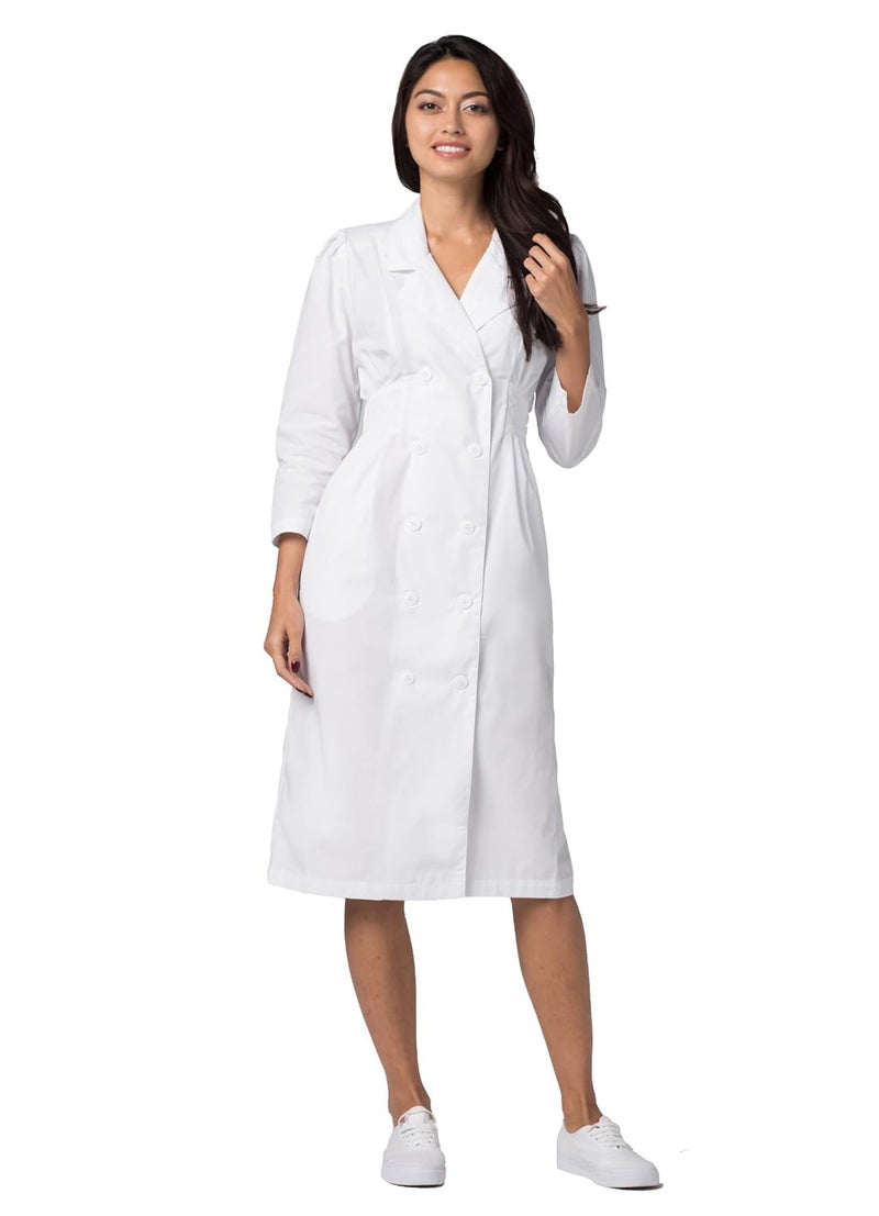 Adar Uniforms Universal Scrub Dress for Women - Fitted Midriff 2810 White 16 - Image 4